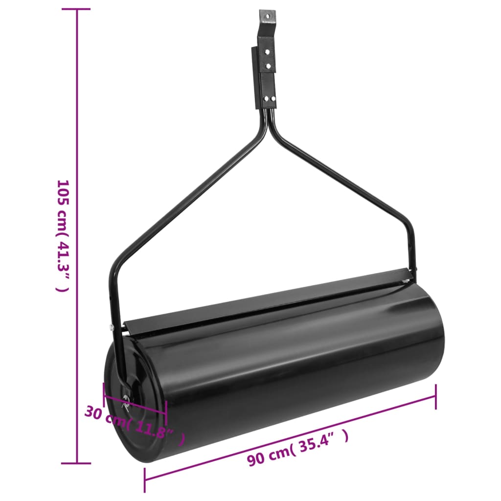 Garden Lawn Roller Push Black 63 L Iron
