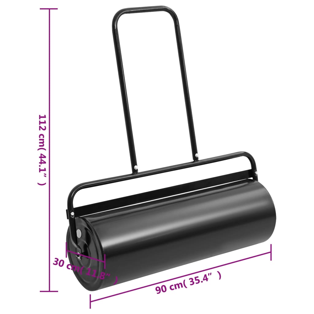 Garden Lawn Roller Push Black 63 L Iron and Steel