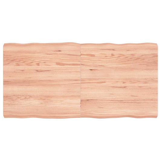 Table Top Light Brown 120x60x(2-6)cm Treated Solid Wood Live Edge