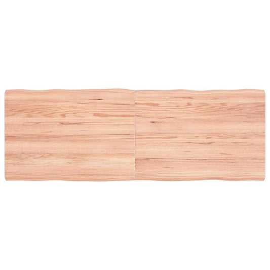 Table Top Light Brown 140x50x(2-4)cm Treated Solid Wood Live Edge