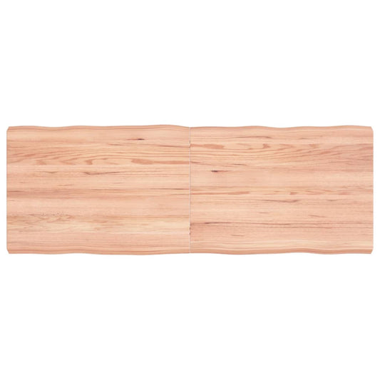 Table Top Light Brown 140x50x(2-6)cm Treated Solid Wood Live Edge