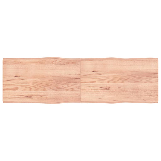 Table Top Light Brown 200x60x(2-4)cm Treated Solid Wood Live Edge