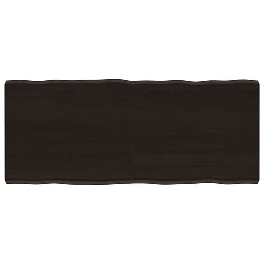 Table Top Dark Brown 120x50x(2-6) cm Treated Solid Wood Live Edge