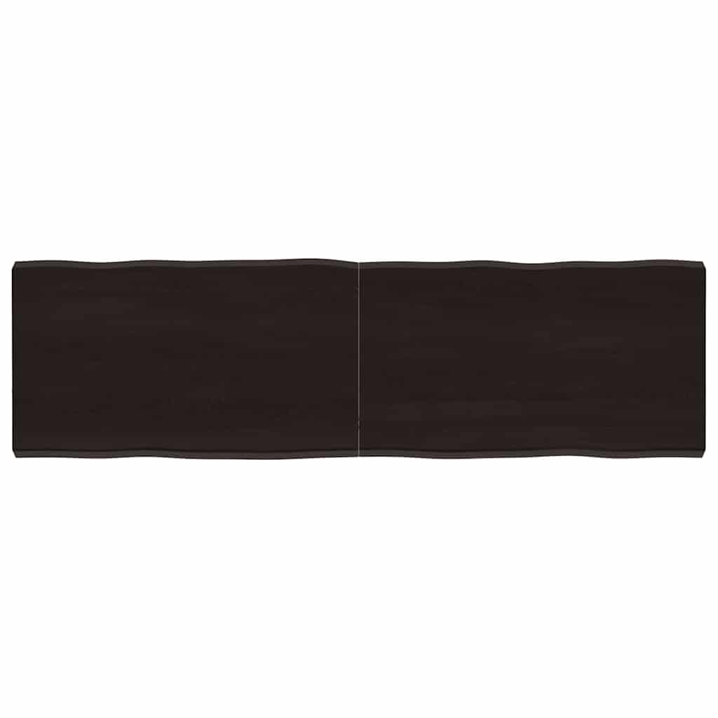 Table Top Dark Brown 140x40x(2-4) cm Treated Solid Wood Live Edge
