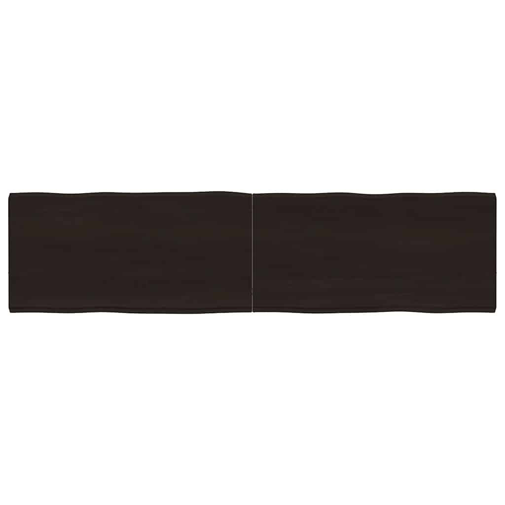 Table Top Dark Brown 160x40x(2-4) cm Treated Solid Wood Live Edge