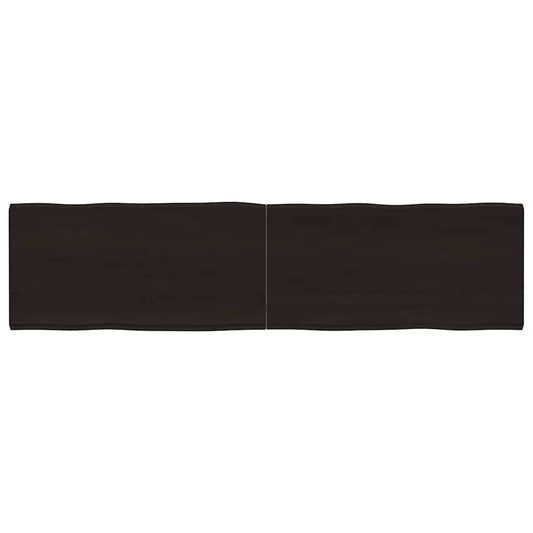 Table Top Dark Brown 160x40x(2-4) cm Treated Solid Wood Live Edge