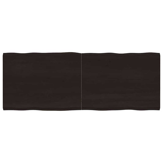 Table Top Dark Brown 160x60x(2-4) cm Treated Solid Wood Live Edge