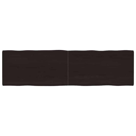 Table Top Dark Brown 180x50x(2-4) cm Treated Solid Wood Live Edge