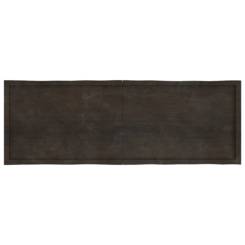 Table Top Dark Brown 180x60x(2-4) cm Treated Solid Wood Live Edge