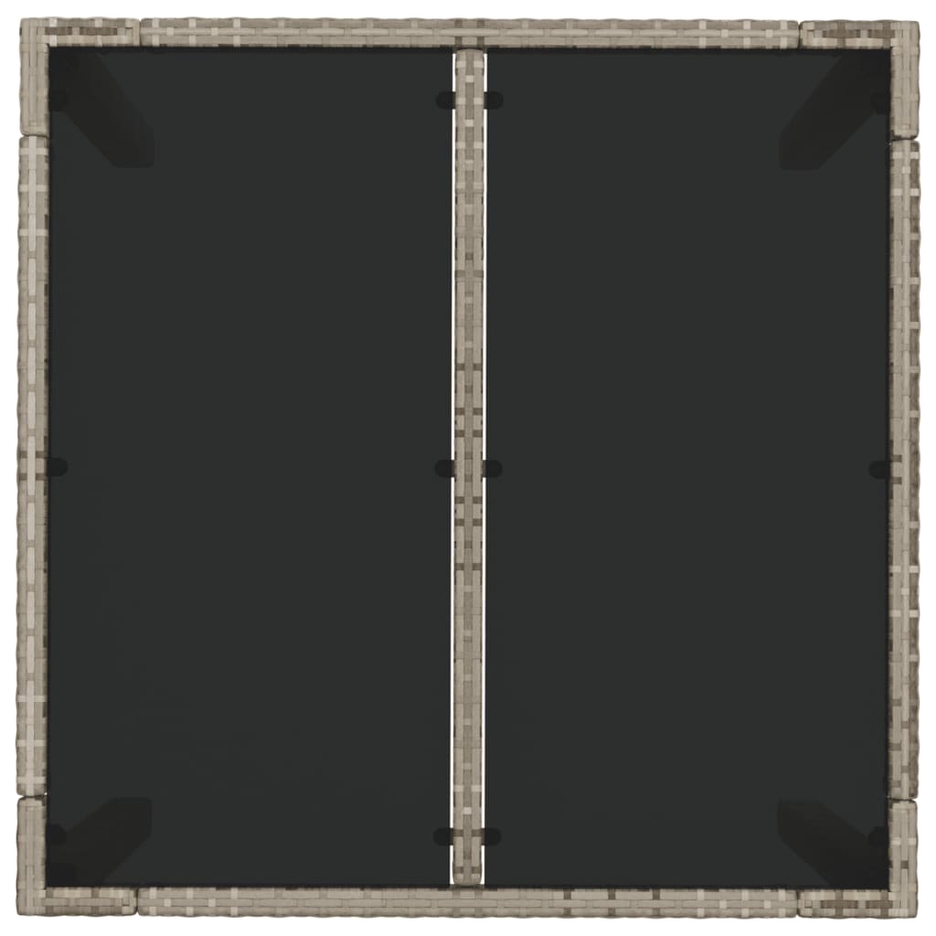 3 Piece Garden Dining Set with Cushions Grey Poly Rattan