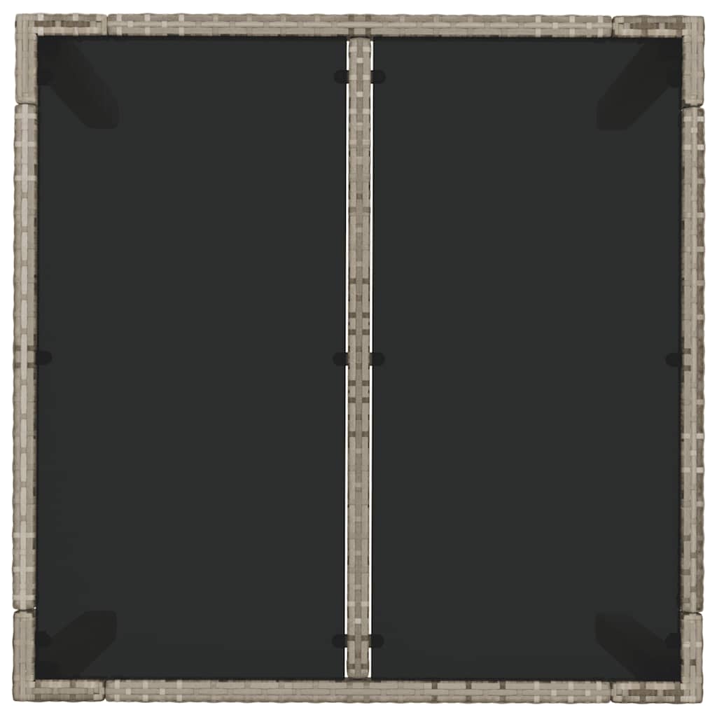 5 Piece Garden Dining Set with Cushions Grey Poly Rattan