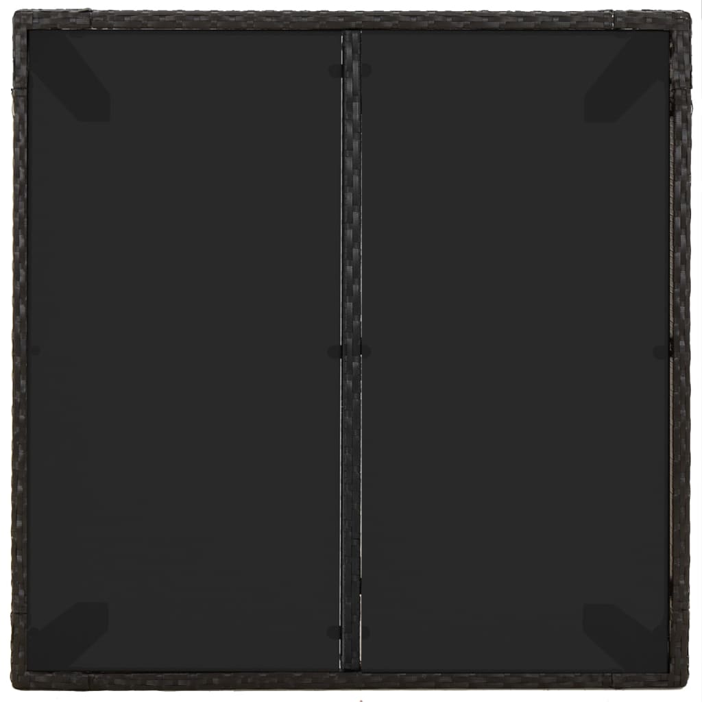 3 Piece Garden Dining Set with Cushions Black Poly Rattan