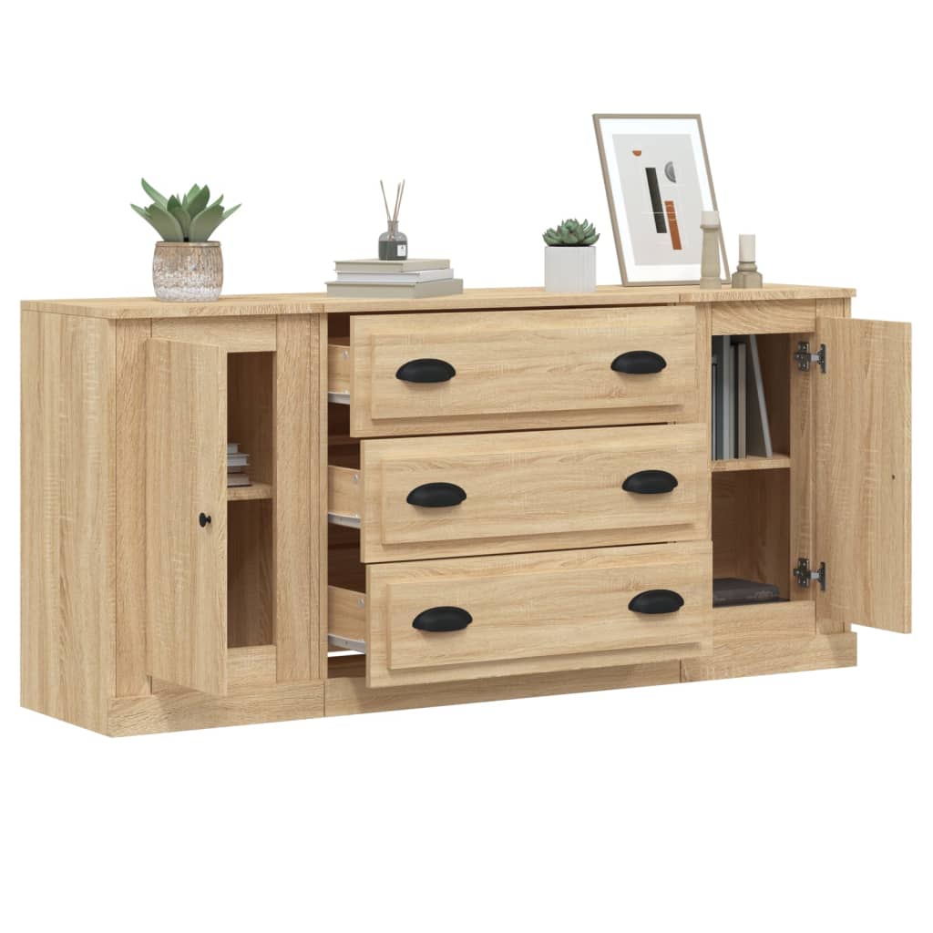 Sideboards 3 pcs Sonoma Oak Engineered Wood