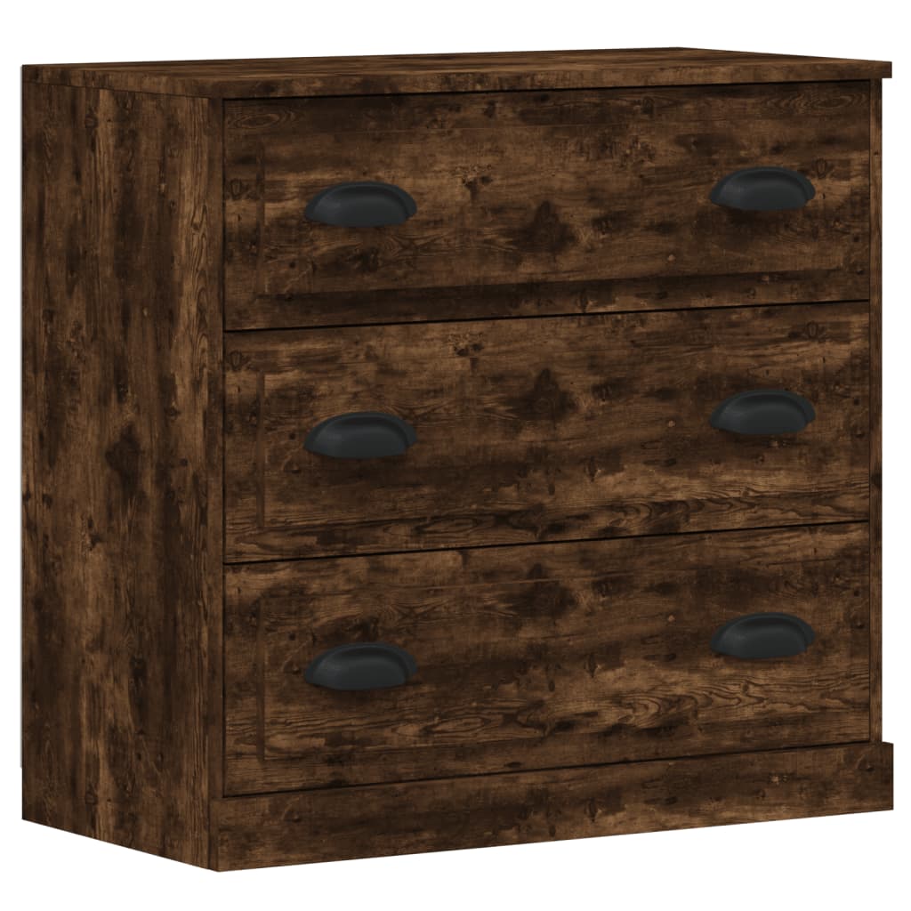 Sideboards 3 pcs Smoked Oak Engineered Wood