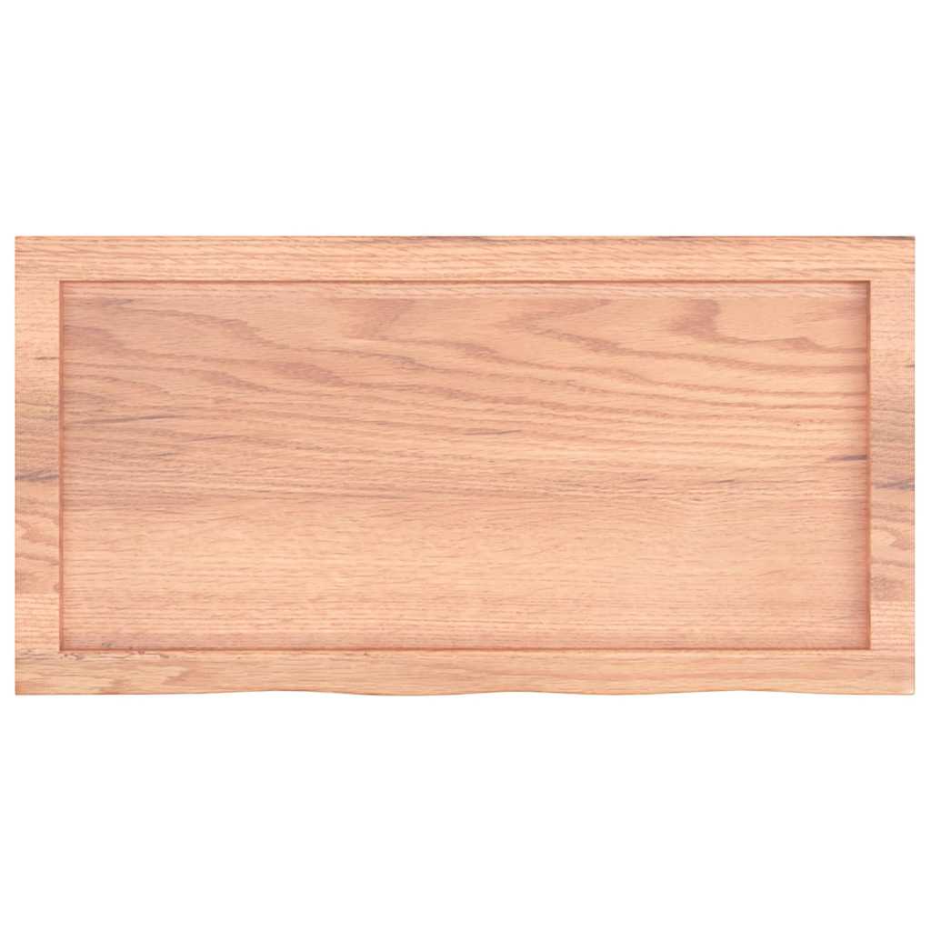 Bathroom Countertop Light Brown 80x40x4 cm Treated Solid Wood