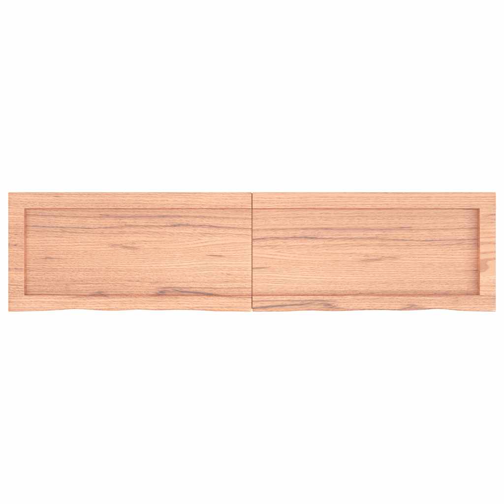 Bathroom Countertop Light Brown 120x30x4 cm Treated Solid Wood