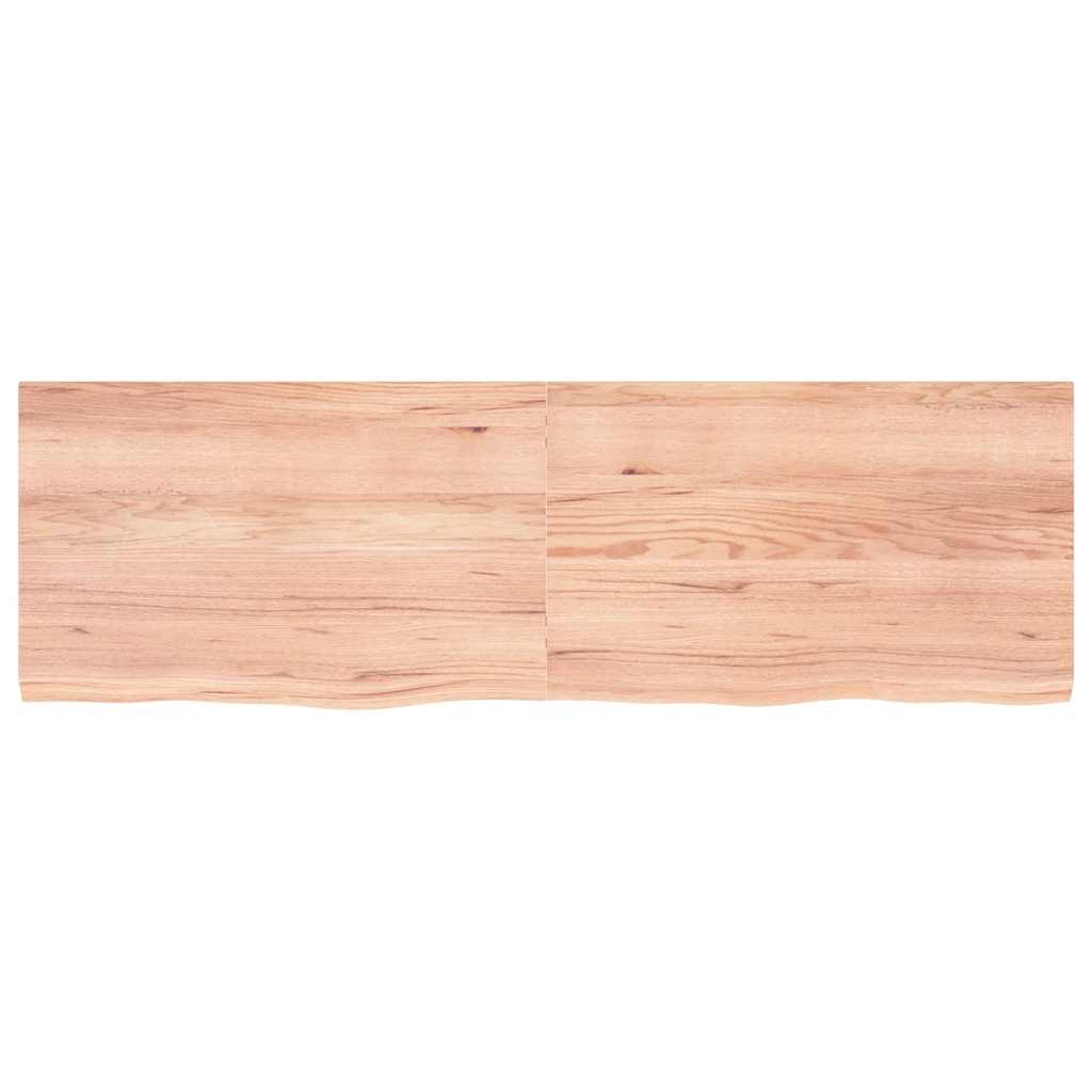 Bathroom Countertop Light Brown 160x50x4 cm Treated Solid Wood