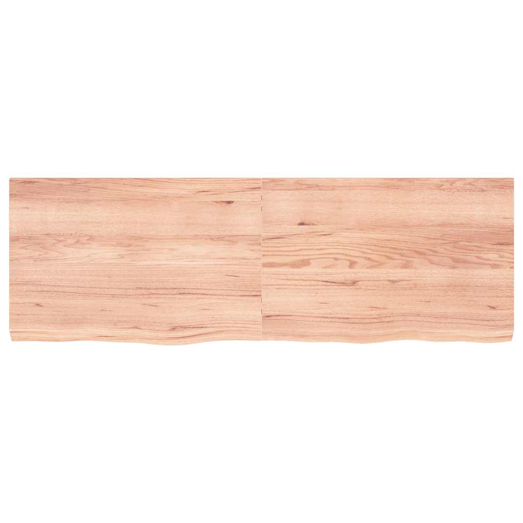 Bathroom Countertop Light Brown 180x60x6 cm Treated Solid Wood