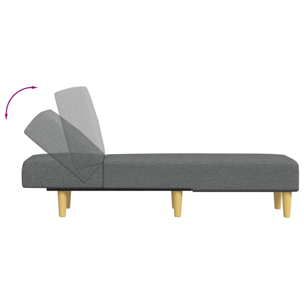 Chaise Longue Dark Grey Fabric