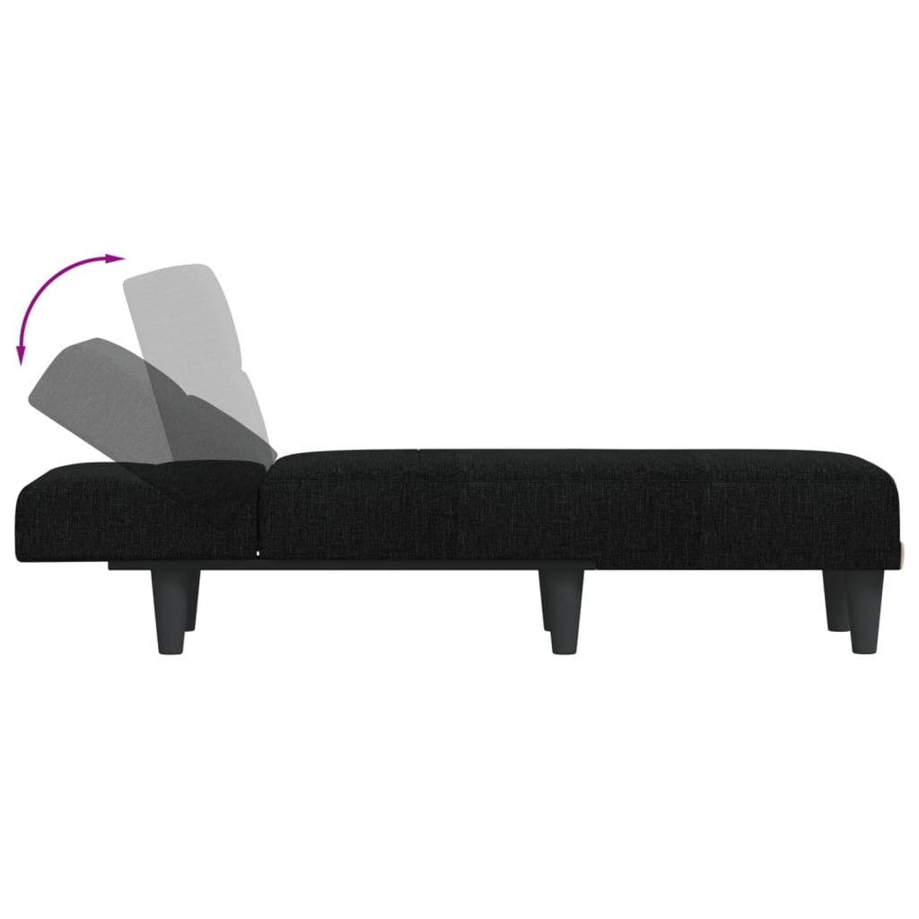 Chaise Longue Black Fabric