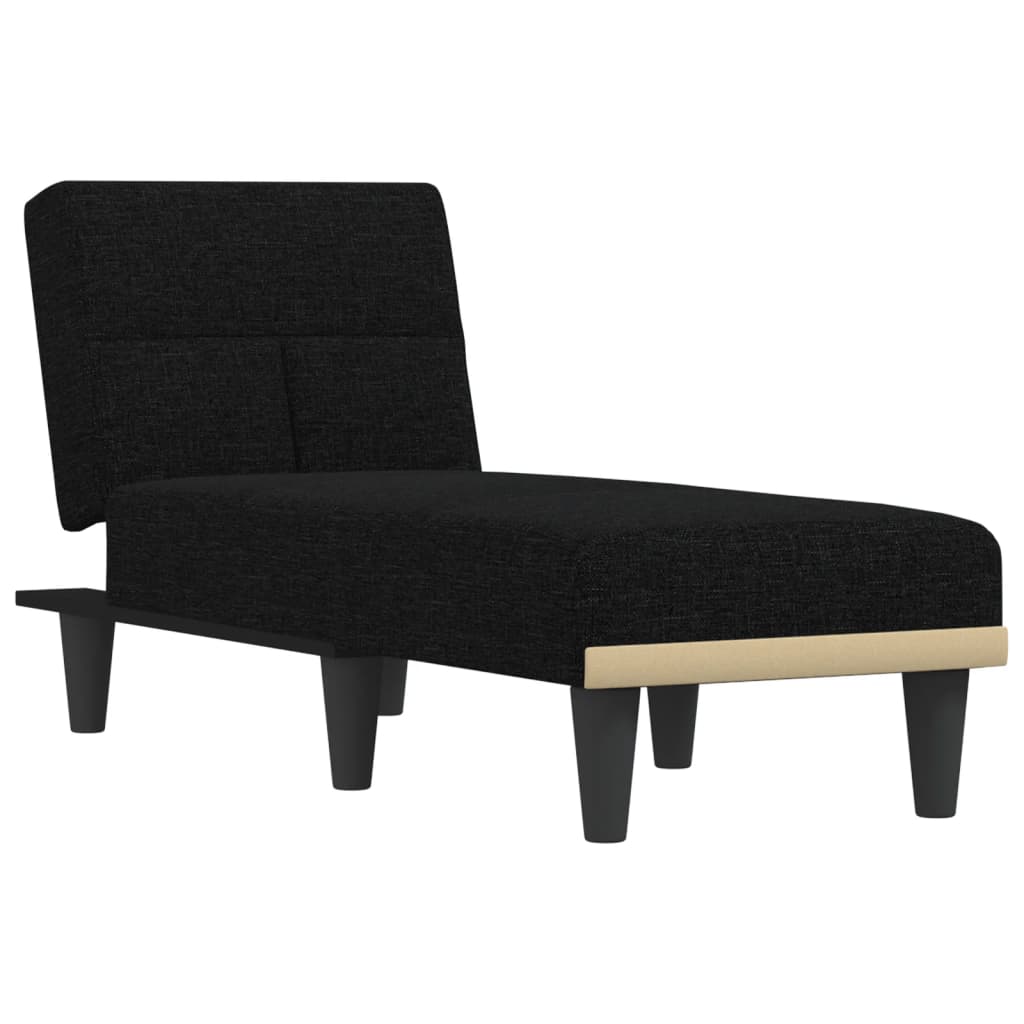 Chaise Longue Black Fabric