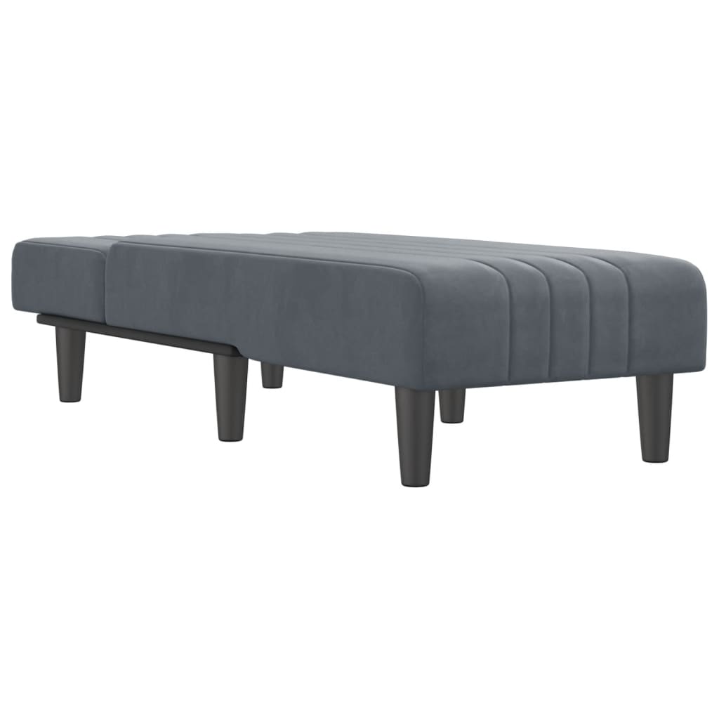 Chaise Longue Dark Grey Velvet
