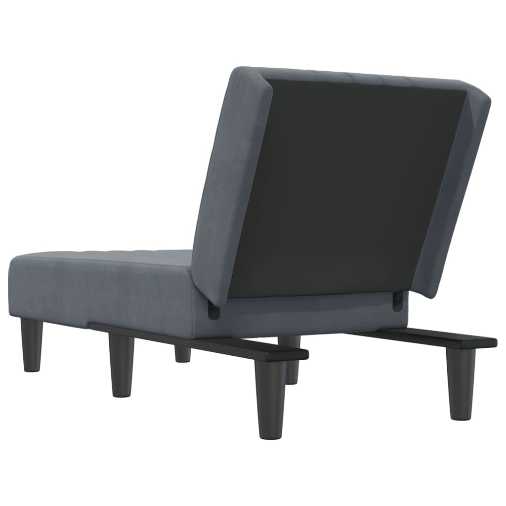 Chaise Longue Dark Grey Velvet