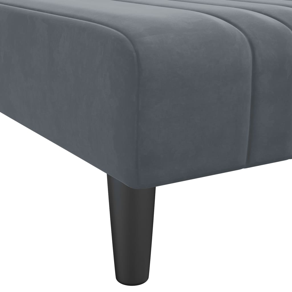 Chaise Longue Dark Grey Velvet
