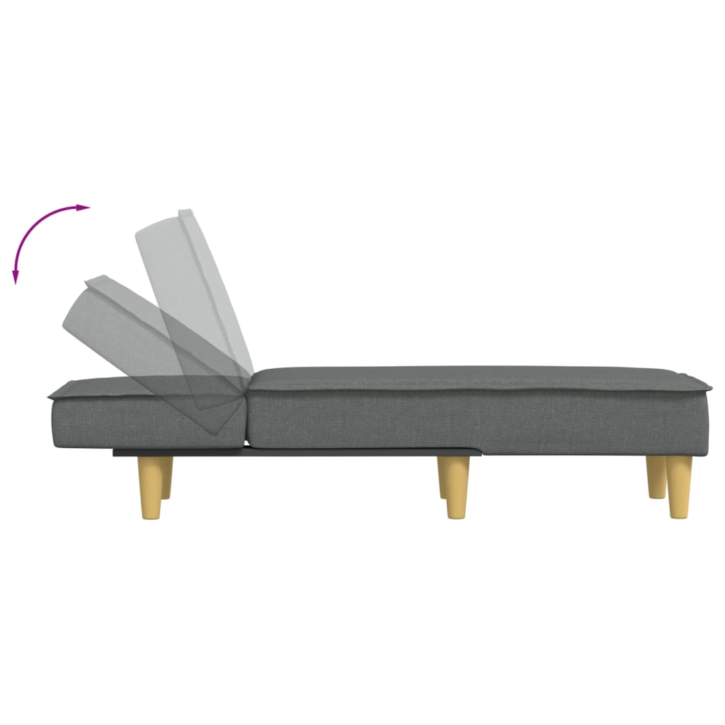 Chaise Longue Dark Grey Fabric