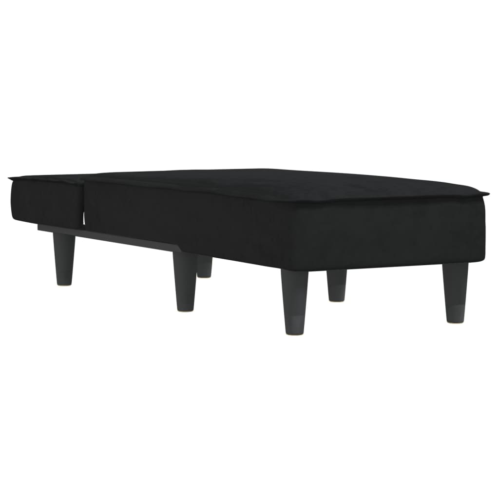 Chaise Longue Black Velvet