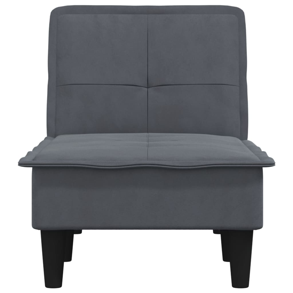 Chaise Longue Dark Grey Velvet