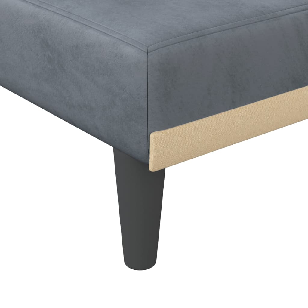 Chaise Longue Dark Grey Velvet