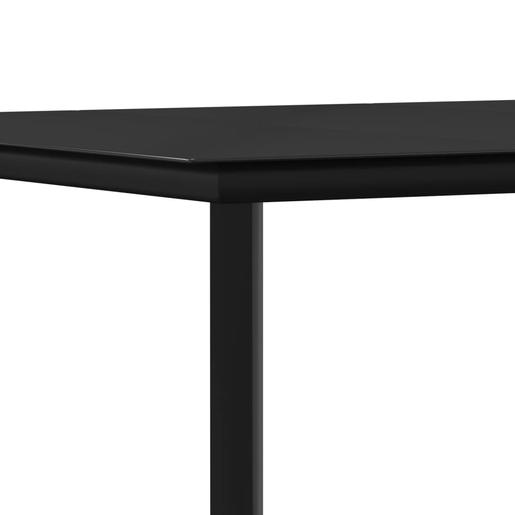 5 Piece Garden Dining Set Black Textilene and Steel