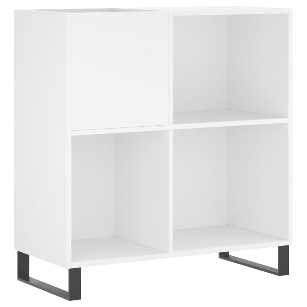 Record Cabinet White 84.5x38x89 cm Engineered Wood