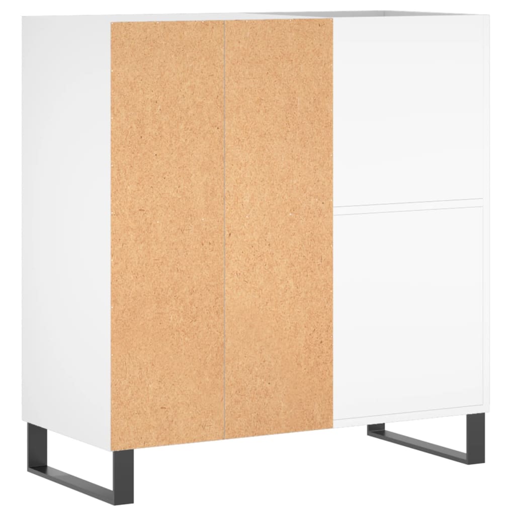 Record Cabinet White 84.5x38x89 cm Engineered Wood
