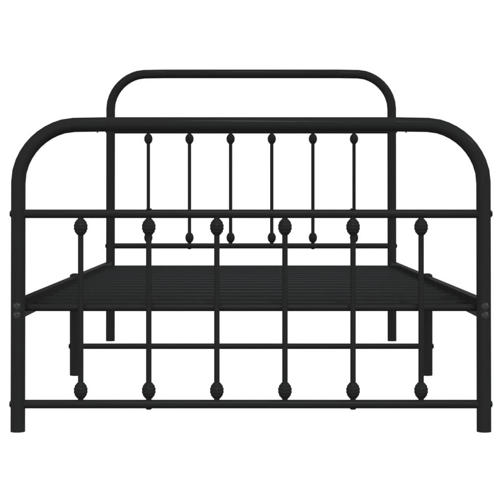 Metal Bed Frame without Mattress with Footboard Black 107x203 cm King Single