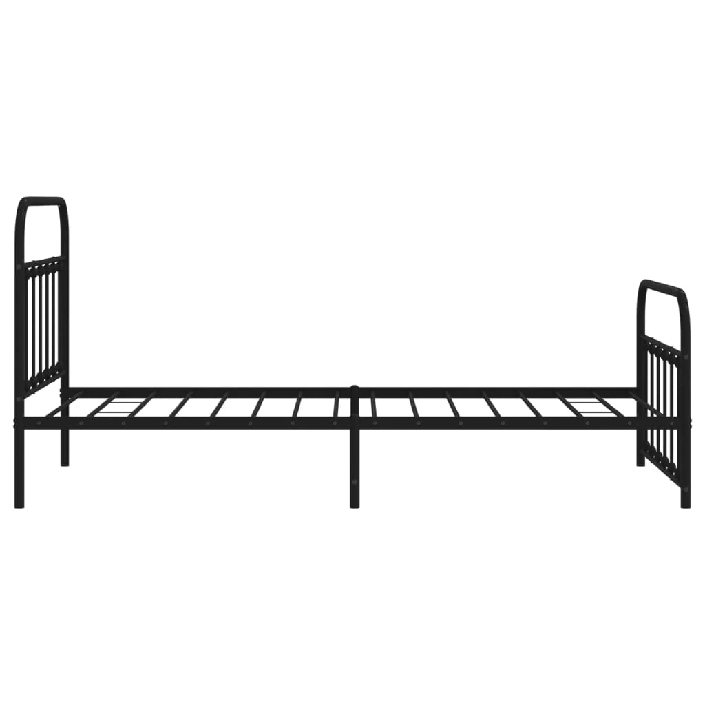 Metal Bed Frame without Mattress with Footboard Black 107x203 cm King Single