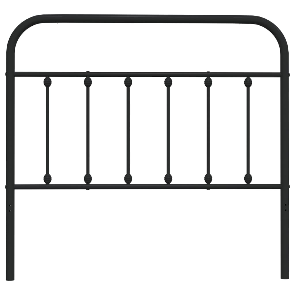 Metal Headboard Black 107 cm King Single