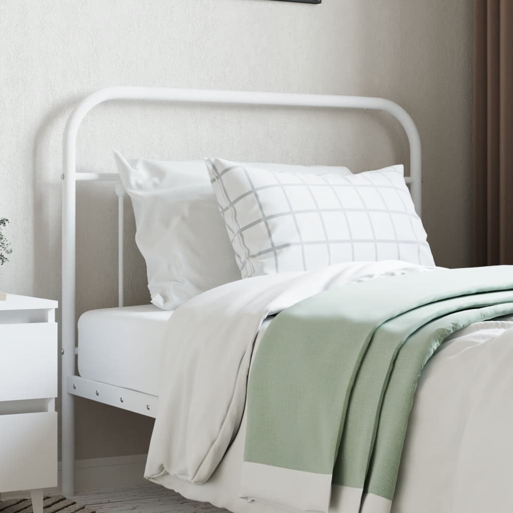 Metal Headboard White 107 cm King Single