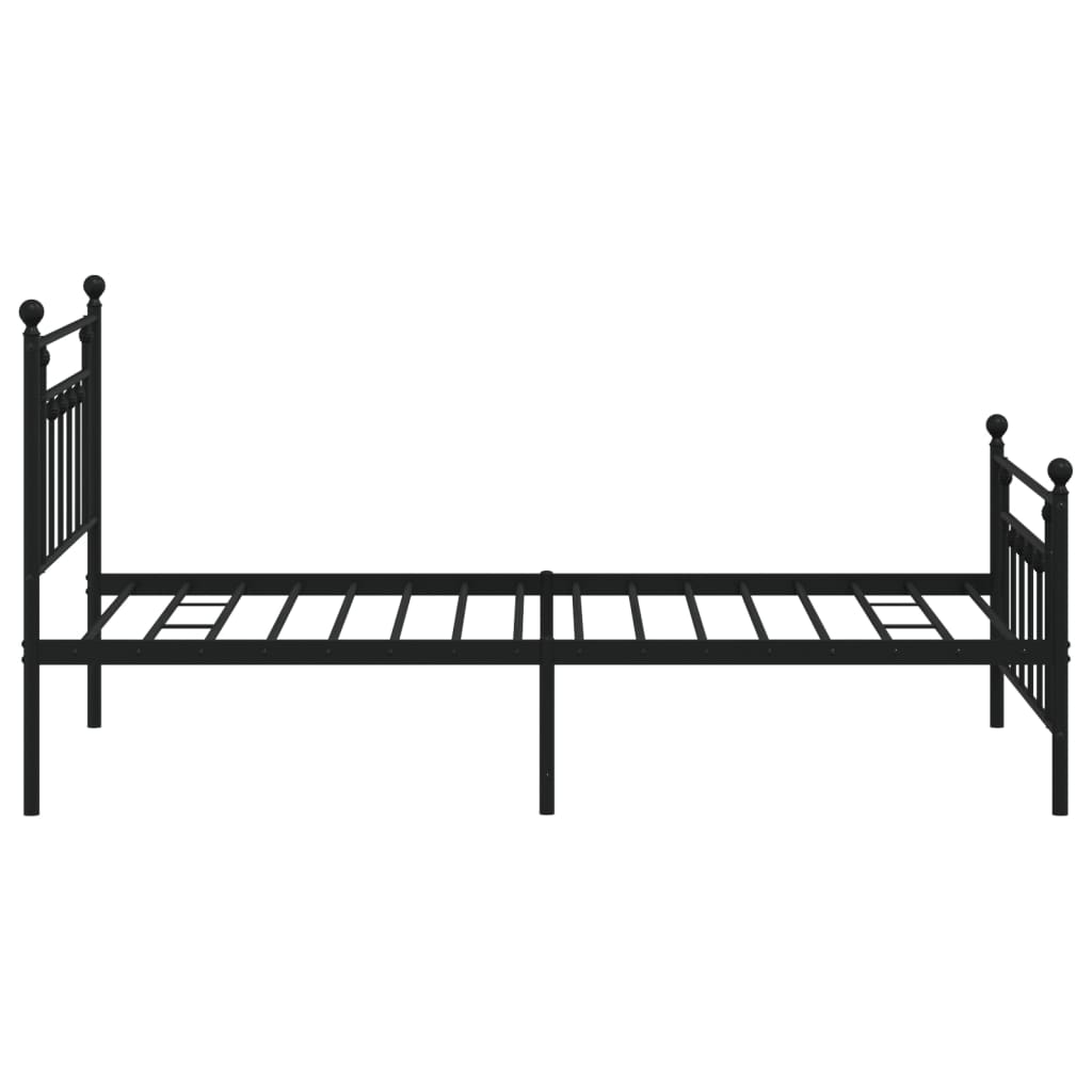 Metal Bed Frame without Mattress with Footboard Black 107x203 cm King Single