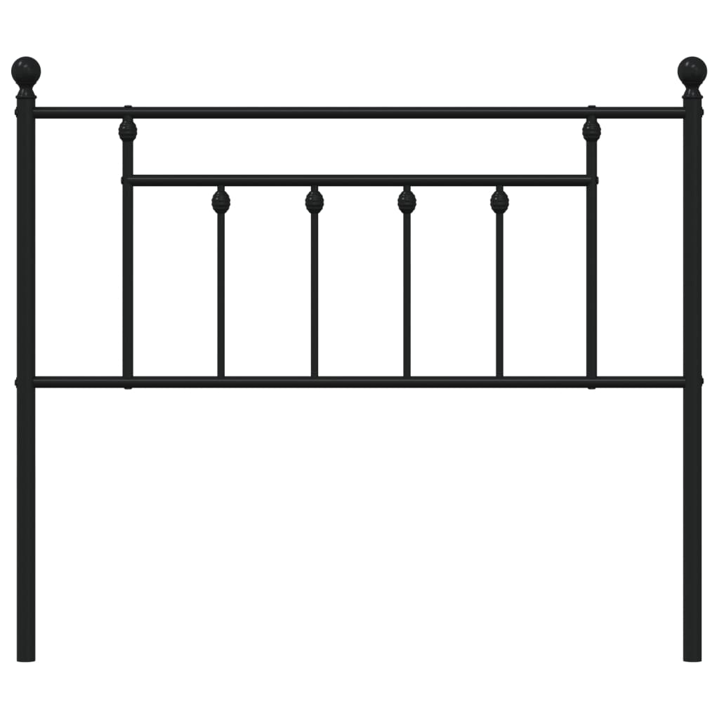 Metal Headboard Black 107 cm King Single