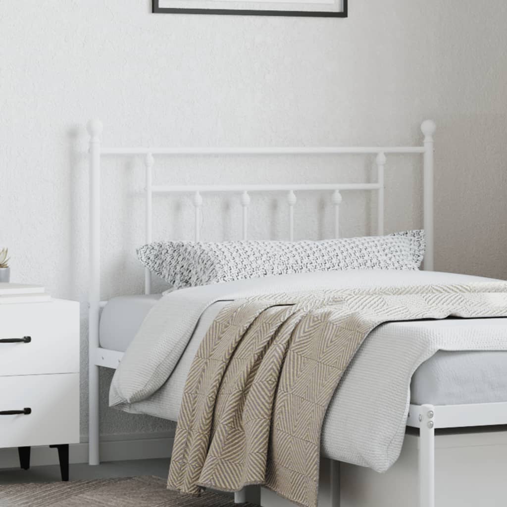 Metal Headboard White 107 cm King Single
