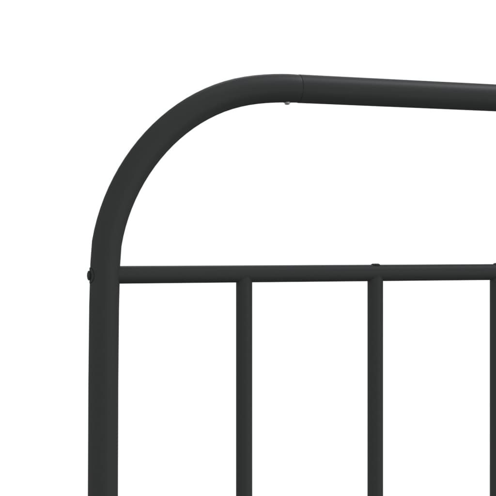 Metal Headboard Black 107 cm King Single
