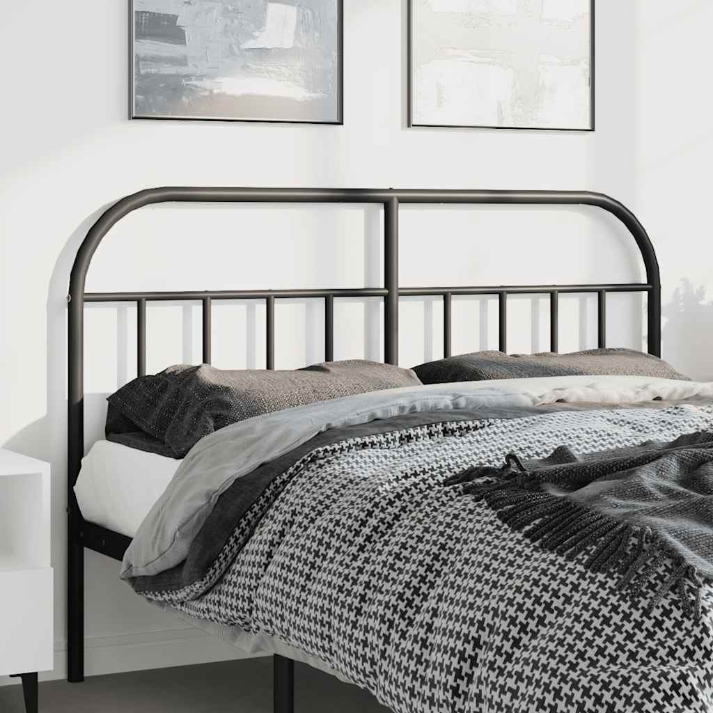 Metal Headboard Black 152 cm Queen