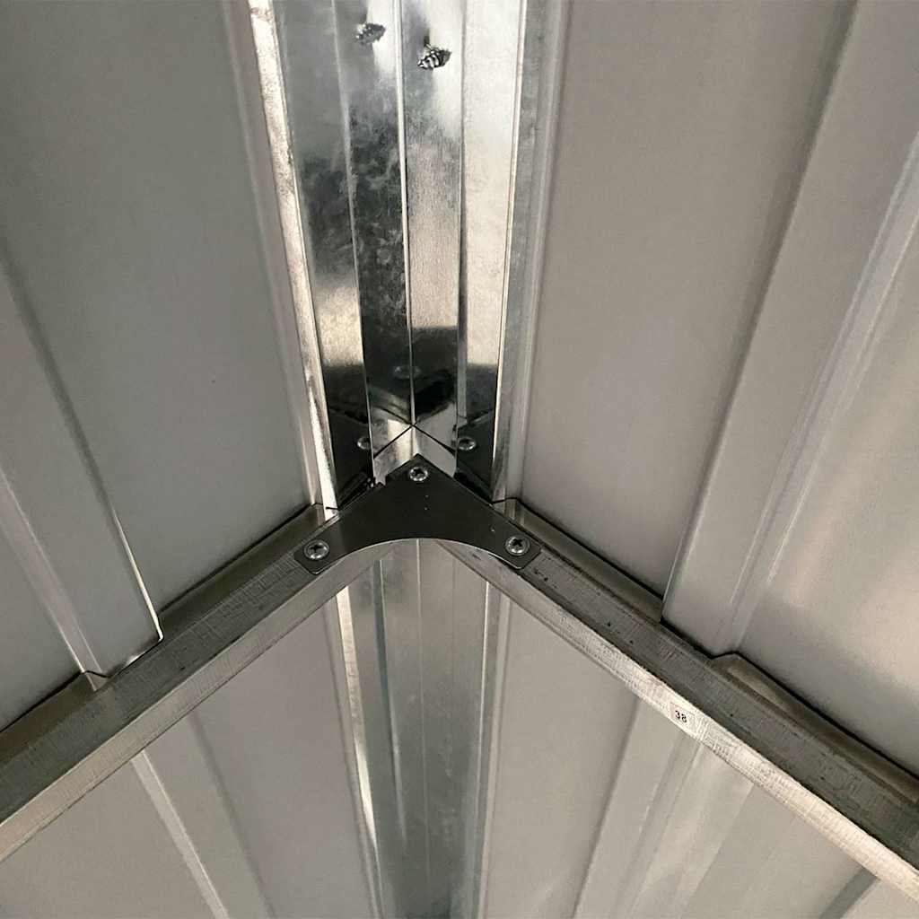 Garden Shed with Extended Roof Light Grey 277x107x181 cm Steel