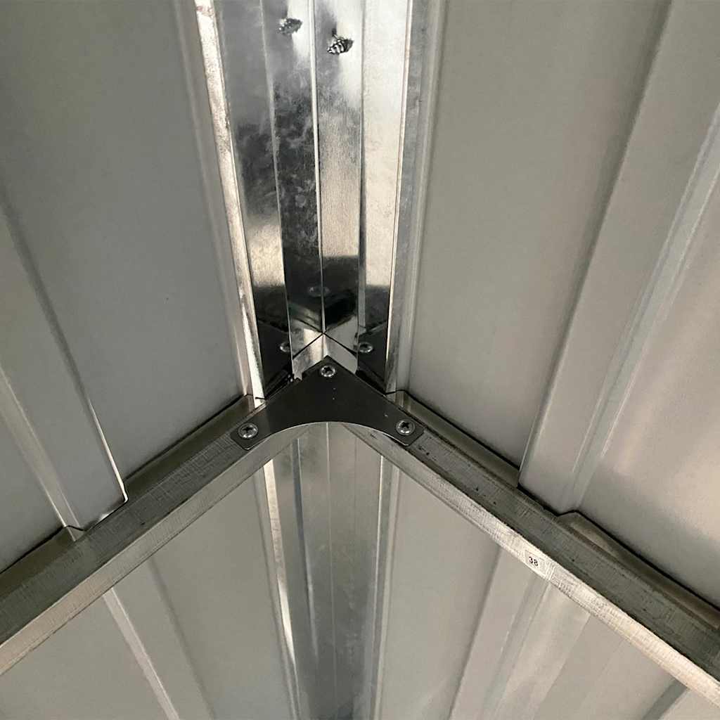 Garden Shed with Extended Roof Brown 277x107x181 cm Steel