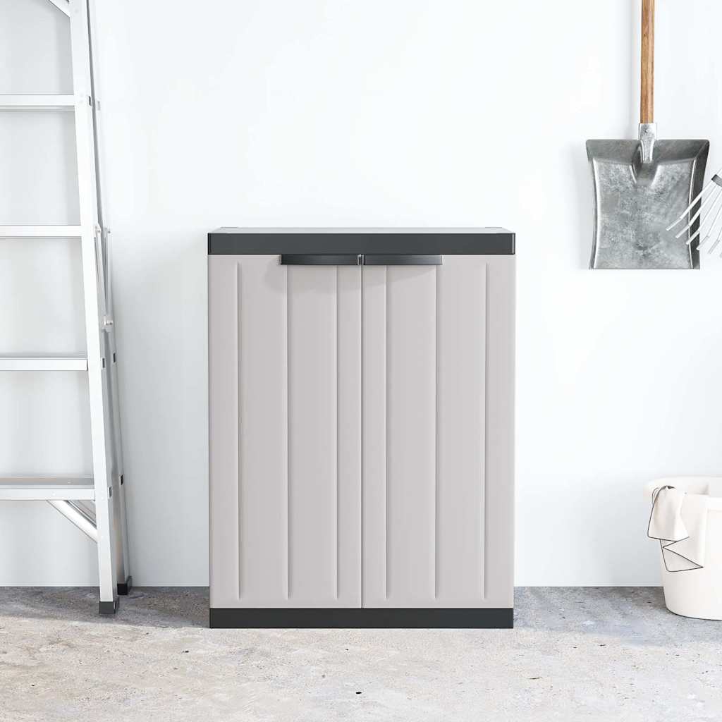 Outdoor Storage Cabinet Grey and Black 65x37x85 cm PP