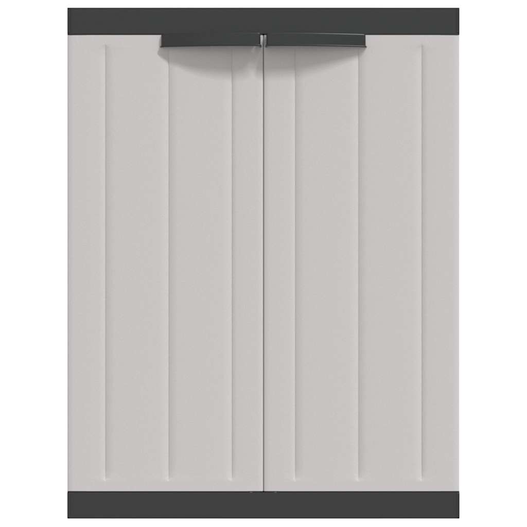 Outdoor Storage Cabinet Grey and Black 65x37x85 cm PP