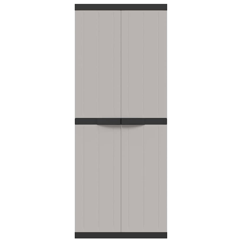 Outdoor Storage Cabinet Grey and Black 65x37x165 cm PP