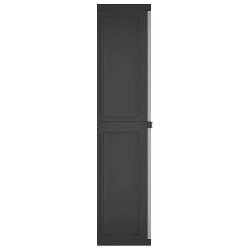 Outdoor Storage Cabinet Grey and Black 65x37x165 cm PP